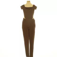 Fashion Nova barna elasztikus overál