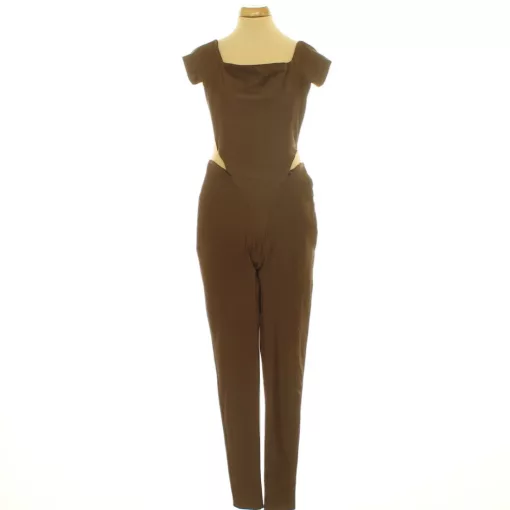 Fashion Nova barna elasztikus overál