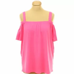 Janina neonpink nyitott vállú felső