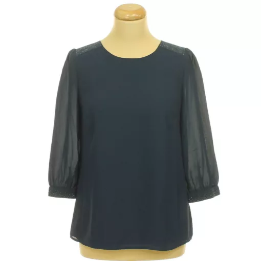 H&M strasszköves sötétkék blúz