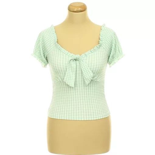New Look kockás zöld felső