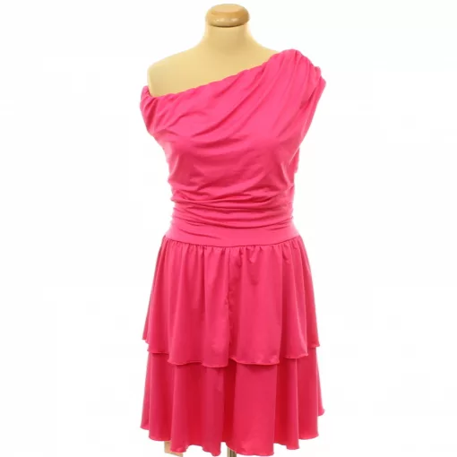 Shein aszommetrikus pink ruha