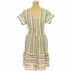 Next csíkos lenkeverék ruha