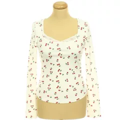 Shein mintás fehér felső