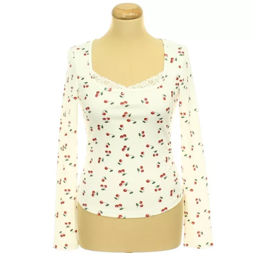 Shein mintás fehér felső