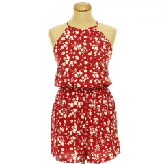 Shein virágmintás piros overál