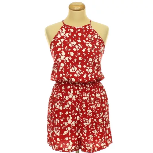 Shein virágmintás piros overál