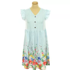 Emery Rose csíkos-virágmintás ruha