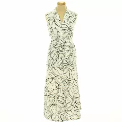 TU mintás lenkeverék ruha