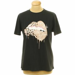 Shein mintás fekete póló