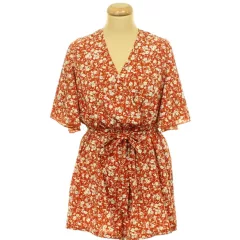 Emery Rose virágmintás barna overál