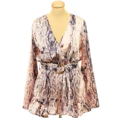 Boohoo kígyóbőrmintás szatén overál