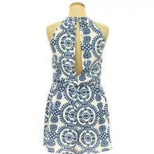 Shein kék-fehér mintás overál