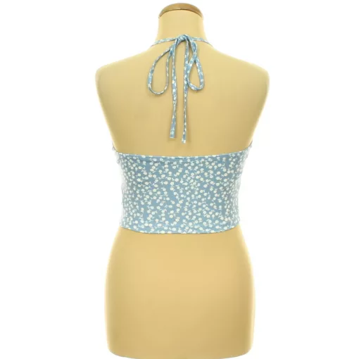 Shein virágmintás kék top