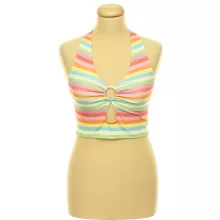 Primark ezüstcsillámos színes csíkos top