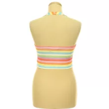 Primark ezüstcsillámos színes csíkos top