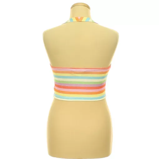Primark ezüstcsillámos színes csíkos top