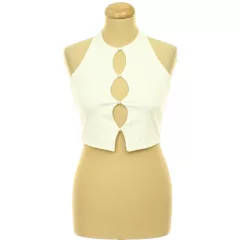 New Look gyöngygombos fehér top