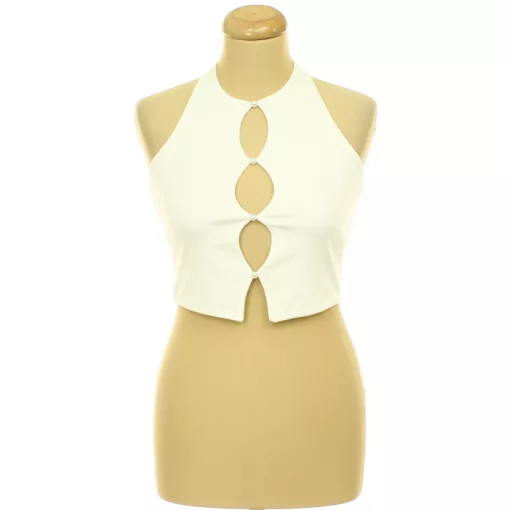 New Look gyöngygombos fehér top