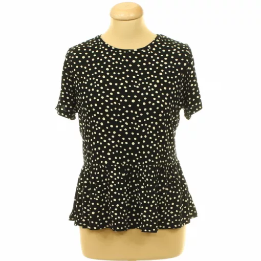 Papaya pöttyös fekete felső