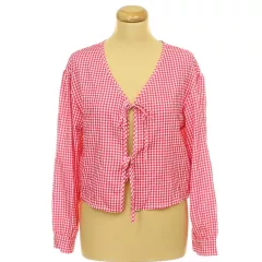 Shein kockás pink blúz