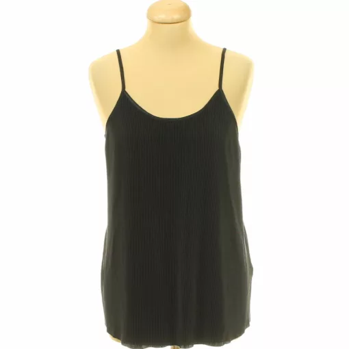 H&M pliszírozott fekete felső