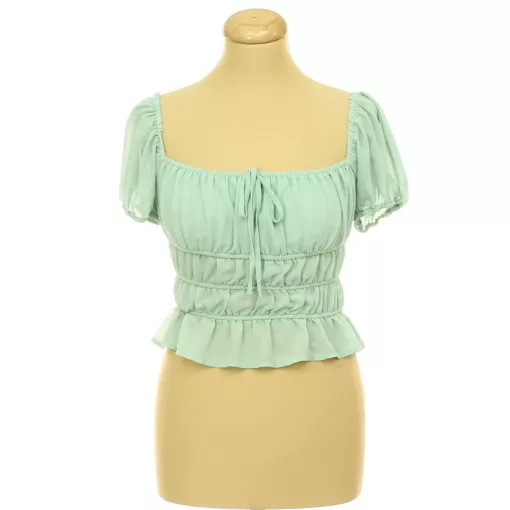 Forever21 gumírozott zöld felső