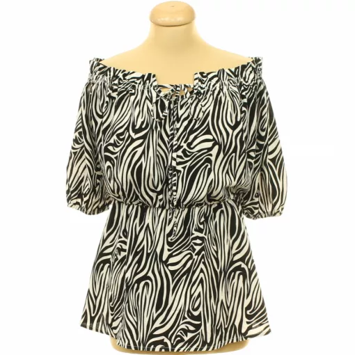 Shein fekete-fehér mintás blúz