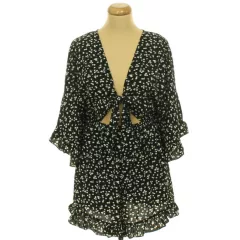 Shein virágmintás fekete overál