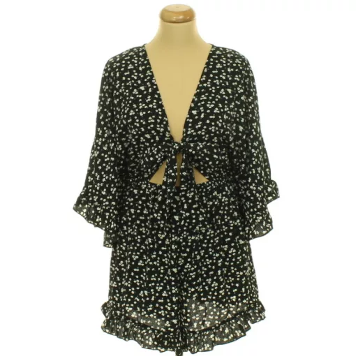 Shein virágmintás fekete overál