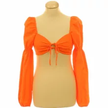 Gumírozott narancssárga top