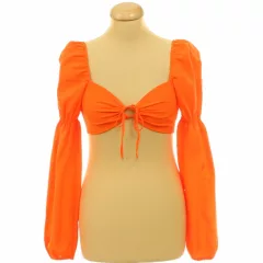 Gumírozott narancssárga top