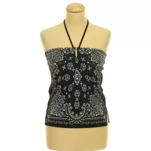 Fishbone mintás fekete top