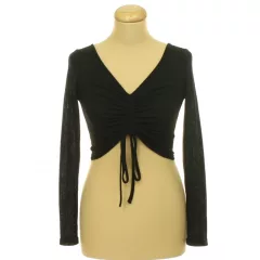 Shein ráncolható fekete kötött top