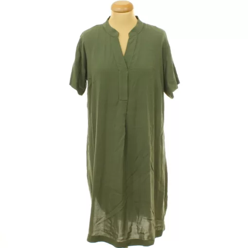 H&M khakizöld viszkóz ruha