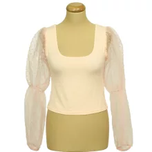 Cameo Rose pöttyös organza ujjú felső