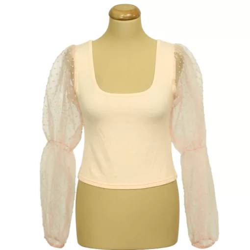 Cameo Rose pöttyös organza ujjú felső