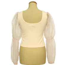 Cameo Rose pöttyös organza ujjú felső