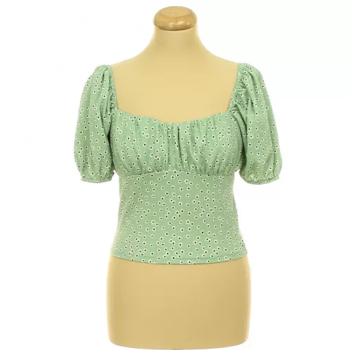 Miss Selfridge mintás zöld felső