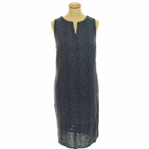 George mintás sötétkék lenkeverék ruha