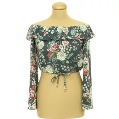 H&M virágmintás tölcsérujjú top