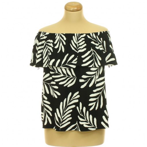 F&F mintás fekete felső