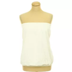 BeYou gumírozott fehér top