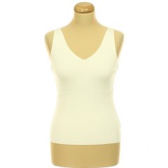 F&F krémszínű bordáskötött felső