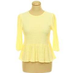 Divided kreppelt sárga blúz