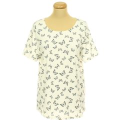 Bonmarché mintás fehér pamut póló