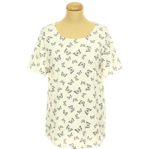 Bonmarché mintás fehér pamut póló