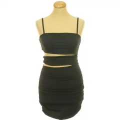 Shein ráncolt fekete miniruha
