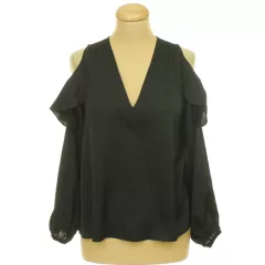 New Look fekete nyitott vállú blúz