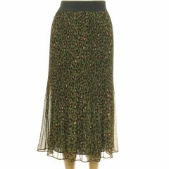 TU pliszírozott leopárdmintás szoknya